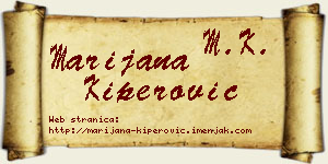 Marijana Kiperović vizit kartica